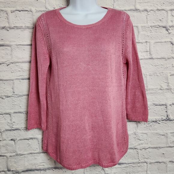 Talbots Sweater Womens Size Medium 100% Linen Pink - Picture 1 of 14